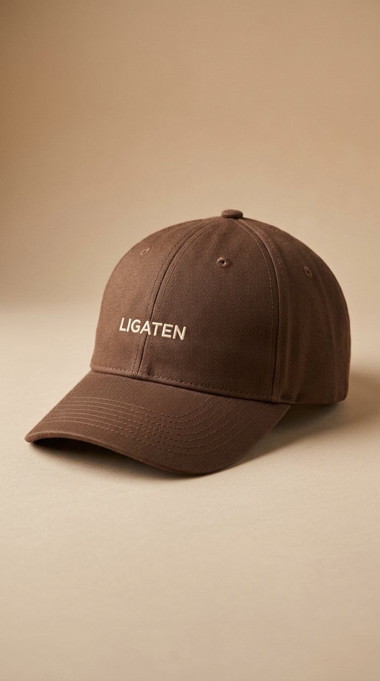 LIGATEN The Cap — Mocha, cream stitch